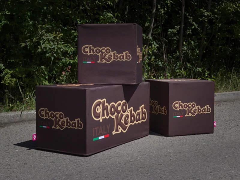 Rechteckiger Werbewürfel Choco Kebab